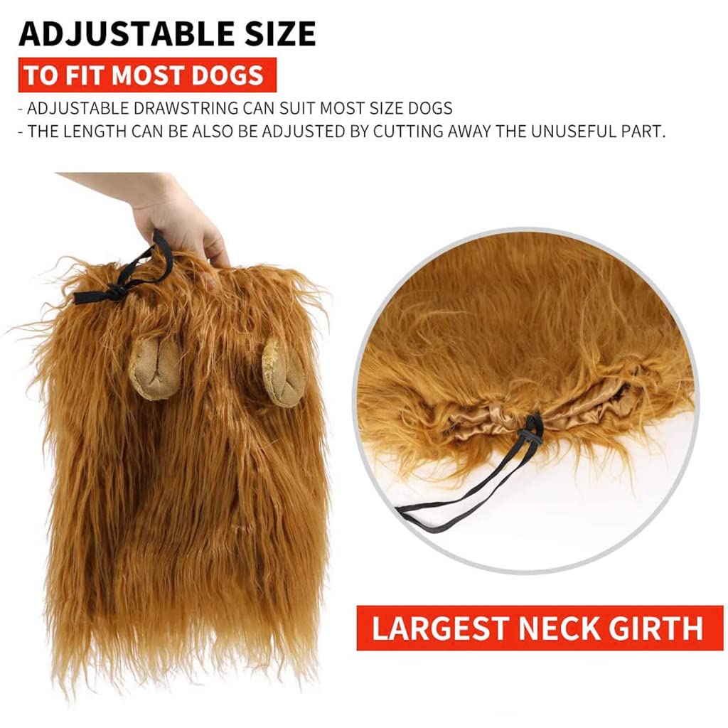Qpets Dog Lion Mane Funny Headwear for Lion Mane for Dogs Lion Hair Ear Headwear for Dog Halloween Party Festival Headwear Qpets Dog Lion Mane Funny Headwear for Lion Mane for Dogs Lion Hair Ear Headwear for Dog Halloween Party Festival Headwear